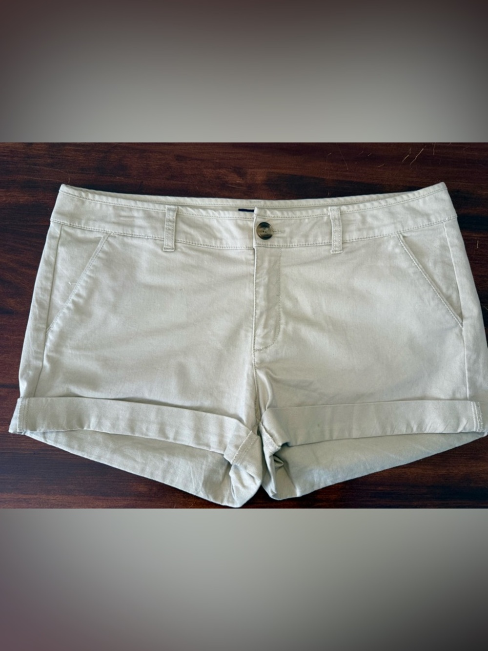 American Eagle Tan Midi Stretch Shorts -  14